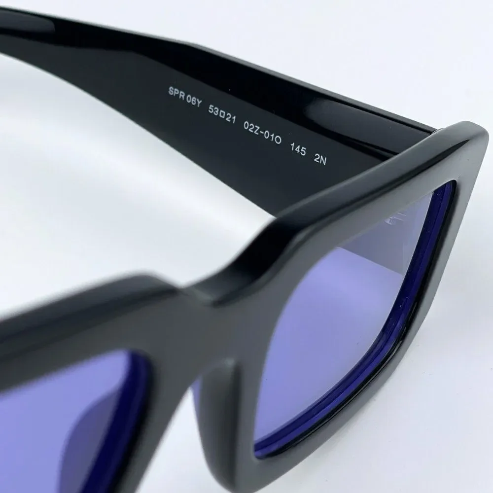 NEW Prada PR06YS 02Z01O Black Blue Rectangle Unisex Sunglasses - Picture 10 of 11